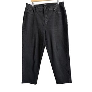 Banana Republic High Rise Straight Jeans‎ Women's Size 34/18 Black Wash Stretch